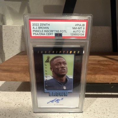 Panini 2022 Zenith Pinnacle Inscriptions FOTL A.J. Brown Auto 1/100 PSA Graded