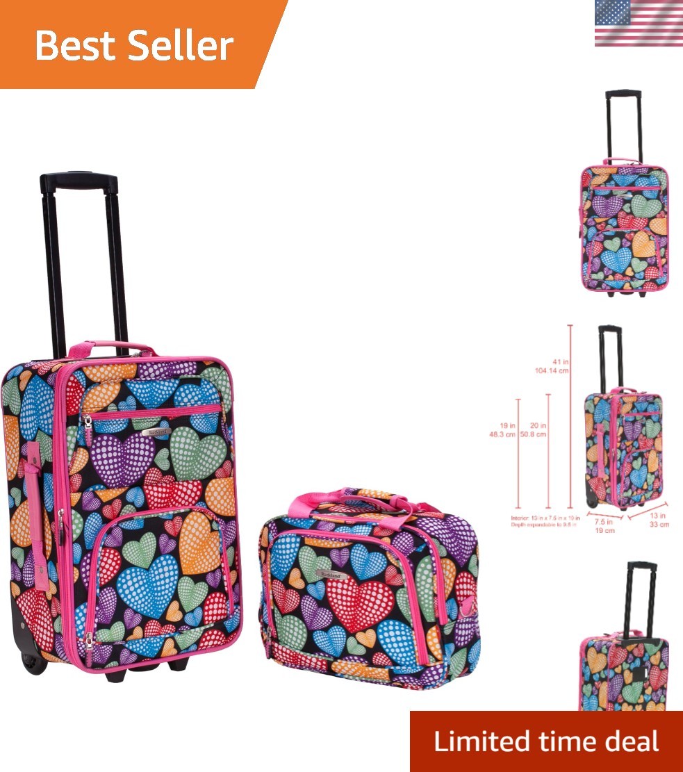 Fashion Softside Upright Luggage Set, Expandable,New Heart, 