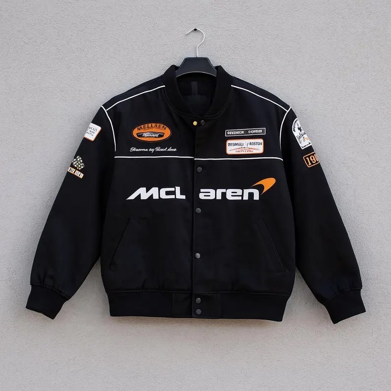 Chaqueta de bombardero McLaren Racing F1 - Chaqueta de automovilismo vintage, McLaren Fórmula 1