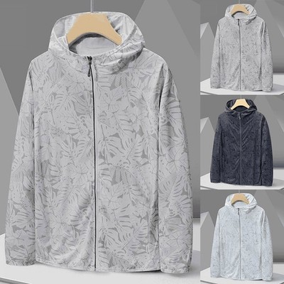 Strand Sonnenschutz Herren UV Jacke Camouflage Hoodie leicht atmungsaktiv