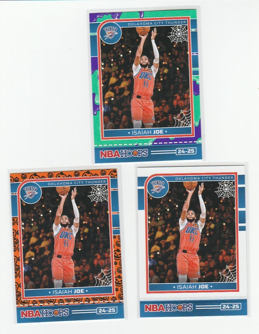 ISAIAH JOE 2024-25 HAUNTED HOOPS RAINBOW LOT (3) #129 SLIME PARALLEL ORANGE