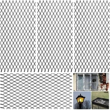Gisafai 4-Piece Expanded Metal Steel Sheet Mesh - 24 x 12 Inches, black 