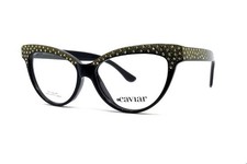 Occhiali da vista caviale glamour abbagliato occhio di gatto 6176 C16 cristalli gioielli oro