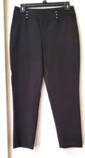 Glimpse Women's Pull on Black Stretch Capri Pants Size Petite Medium
