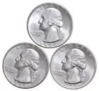 Choice Unc 1944 P+D+S Washington Quarter Gem BU Collection Lot Set