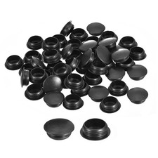 50Pcs 16mm 5/8" Dia Plastic Screw Hole Plugs Thread Type Covers, Black