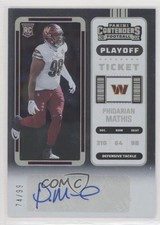 2022 Panini Contenders Rookie Playoff Ticket 74/99 Phidarian Mathis Auto 0q0m