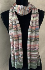 MISSONI Women  s Multicolor Cotton Blend Lightweight Scarf Italy