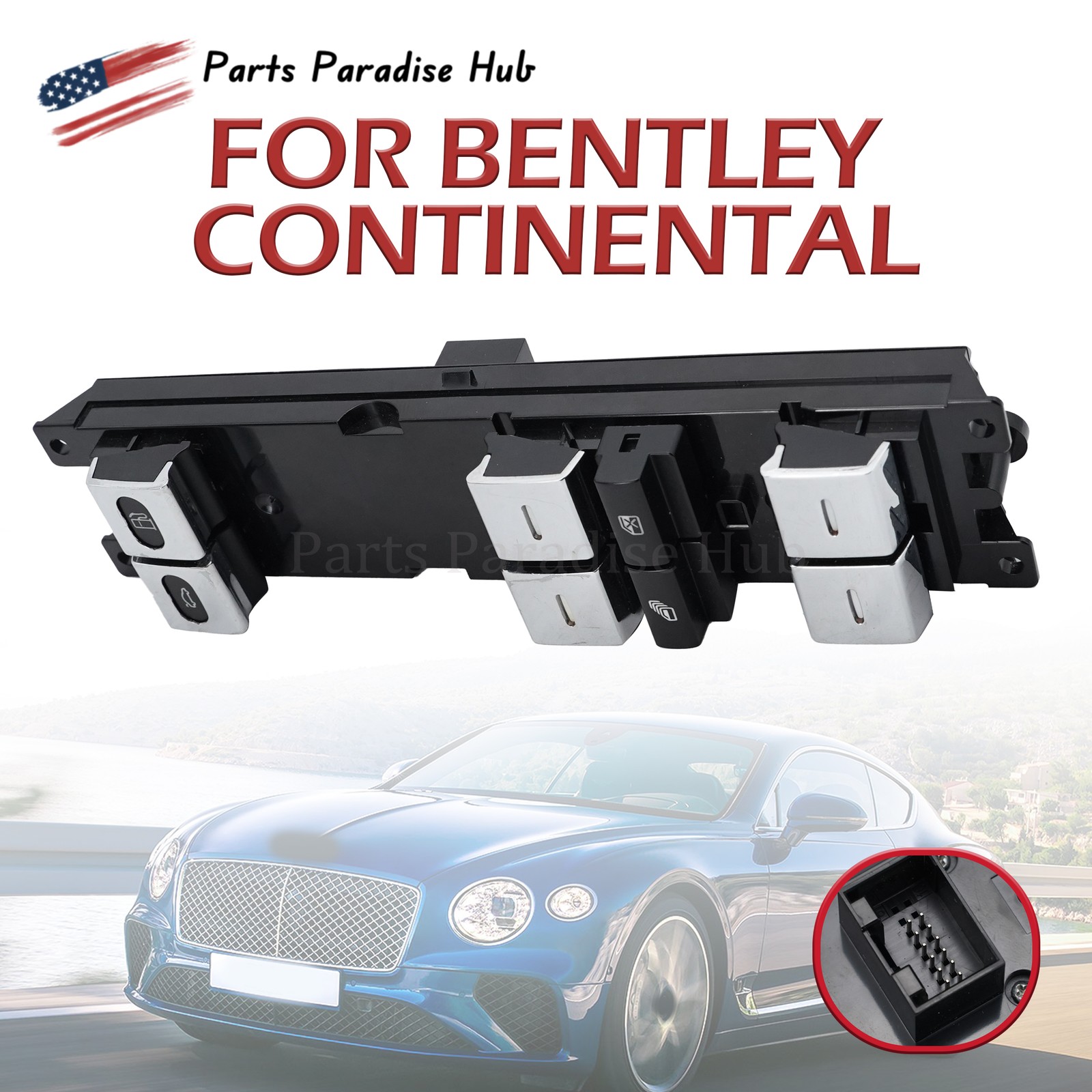 Bentley Continental 2004-2018 Front Left Control switch P/N 3W3959857