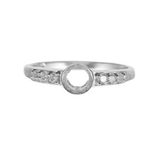 Semi Mount Ring Stone Setting Size 5X5 MM Round Shape 925 Sterling Silver Ring