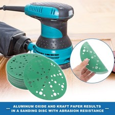 Sanding Discs 6 Inch 49 Hole 1500 Grit Round Hook and Loop Sandpaper Green 50pcs