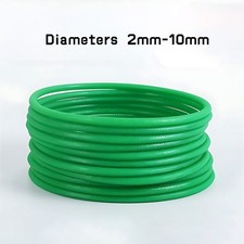 PU Green Solid Round Belt Polyurethane Close Loop Drive Belting Diameters 2-10mm