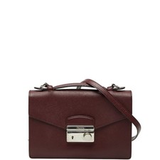 Prada Saffiano 2Way Handbag Women Brown One Size