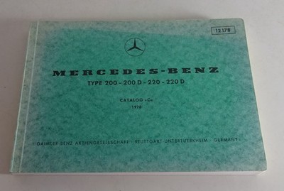 Bildkatalog Teilekatalog Mercedes Benz W115 /8 200 / 220 / 200 D / 220 D v. 1970
