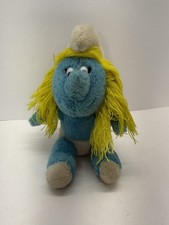 Vintage 1981 Smurfette Smurf Peyo Wallace Berrie Co. Stuffed Plush Well Loved