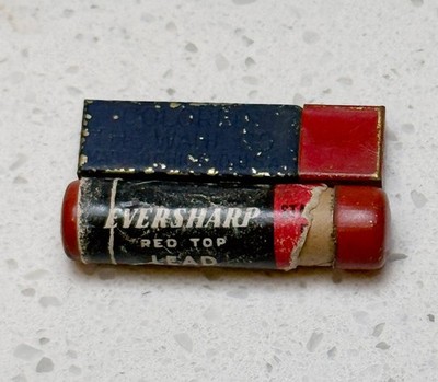 Vintage Eversharp Red Top Lead Tube w/ Full Leads + Empty 1.5'' Pencil Tin