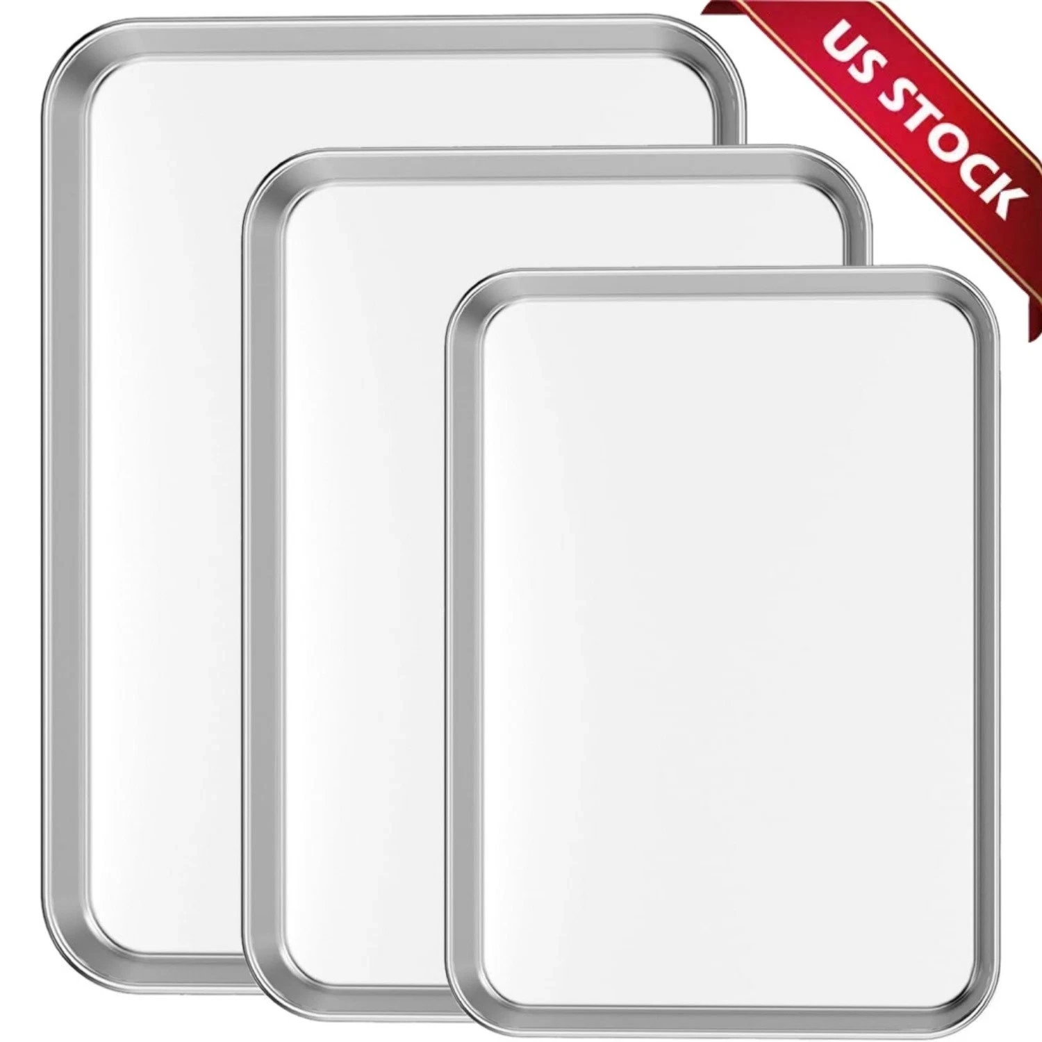 3Pack Stainless Steel Cookie Sheet Baking Pan Oven Tray Commercial Baking Sheet
Opens in a new windo