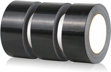 Gaffer Tape Black- 48Mm X 45M (Pack of 3) - Strong Duct Tape Heavy Duty Adhesive 0.24 per metre