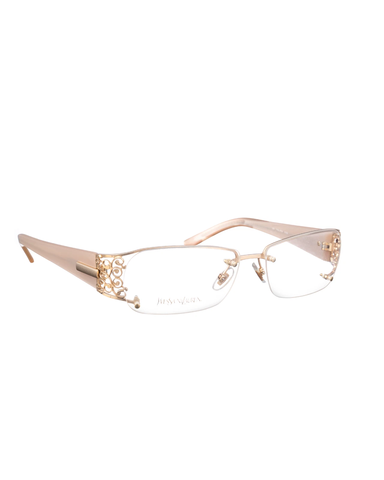 Yves Saint Laurent 00s Cream Glasses with Gold Details