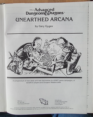 Ad&d unearthed arcana - Livres