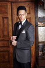 "Bradford" Steel Grey Tuxedo Jacket Shawl Separates