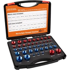 44PCS Nut and Bolt Thread Checker - Comprehensive One Size, Red, Blue 