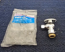 PLUMBSHOP PLB101X P: Water Stop 1/4 Turn Angle Stop 1/2" NOM x 3/8" OD