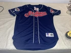 Nwt Authentic Russell Cleveland Indians Jersey Men 48 Blue Diamond Vintage 90s