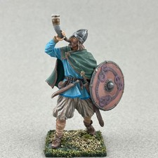Viking warrior with Horn 54 mm 1/32, Painted tin toy soldier, Collectible figure