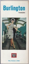 Burlington Route RR Timetable 5-10 1966