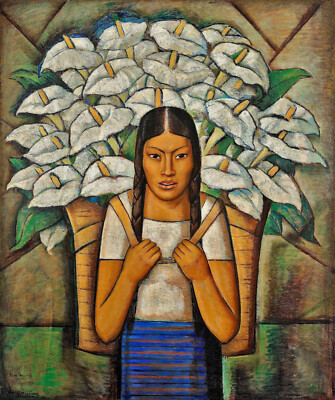 Alfredo Ramos Martinez - Calla Lily Vendor Girl (1929) - 17''x22'' Fine Art Print