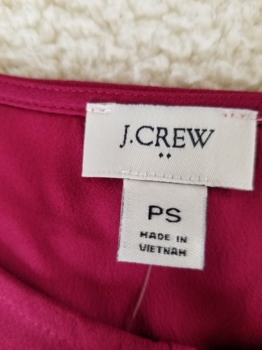J.Crew Long Puff Sleeve Keyhole Neckline Top in Magenta Women Size PS - Picture 4 of 7