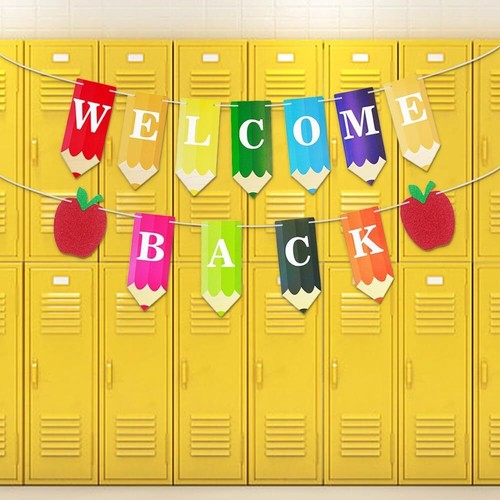 Back to School Banners Welcome Words Colour Pencils Hanging Btsb03 - Picture 5 of 5