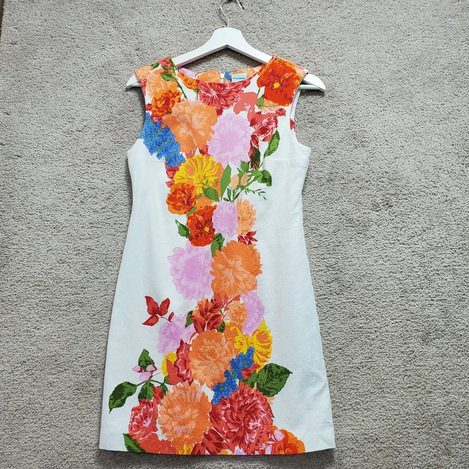 Anthropologie Plenty Tracy Reese Sheath Dress Women 4P Petite Multi Orange Green - Image 2 of 4