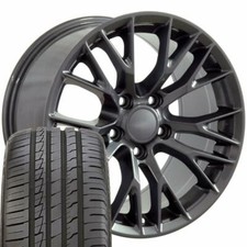 18x8.5 Gunmetal 5734 Wheels 24540zr18 Tires Set Fit Camaro C4 Corvette C7 Z06