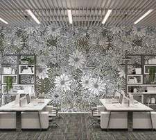 3D Gray Floral Seamless Wallpaper Wall Mural Removable Self-adhesive 37