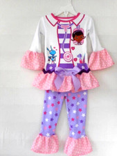 Disney Doc McStuffin Pajama Outfit with Handmade Ruffles Size 2T