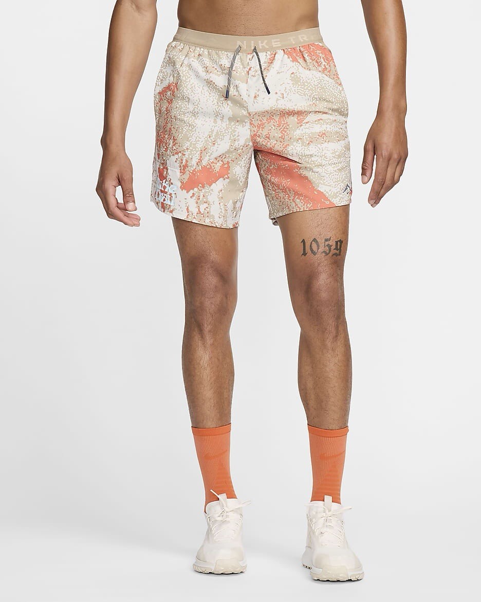Mens Nike Trail Stride 18cm 7” Dri-FIT Brief-Lined Running Gym Shorts Size Small
