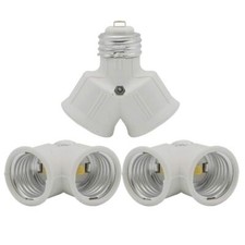 3 Pack E26 Light Socket Splitter Adapter Y-Shape Lamp Holder Converter