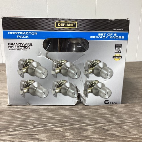 Defiant Brandywine Collection Contractor Pack 6 Privacy Door Knobs 1002
