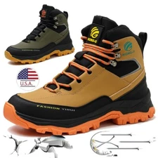 Work Boots Indestructible Safety Shoes Steel Toe Shoes Non Slip Roofing Boots US