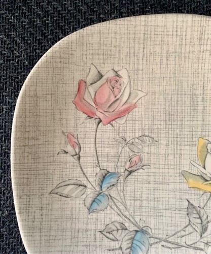 English Staffordshire “Rose Duet” Dessert / Bread Plate J & G Meakin England - Picture 4 of 7