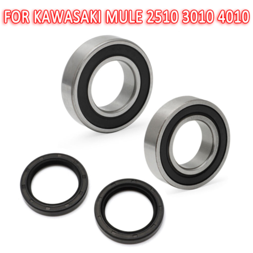4PCS Set For Kawasaki Mule 2510 3010 4010 2001-2018 Front Wheel Bearings & Seals - Picture 1 of 11