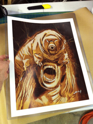 70s Scifi Fantasy Painting Tardigrade Art Poster by Sv Bell **FREE SHIPPING**