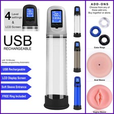 4 Speed Auto Lcd Male Penis Pump Enlarger Vacuum Electric Digital 1 Million Uses