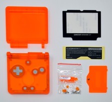 GBA SP Game Boy Advance SP Replacement Housing Shell Screen Lens CLEAR ORANGE 