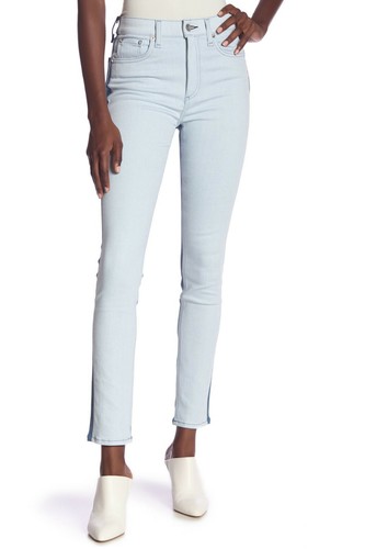 Rag & Bone High Waist Skinny Jeans (Doppel Blau) Hosenschlitz mit Reißverschluss, Größe 31, $ 250, Neu mit Etikett