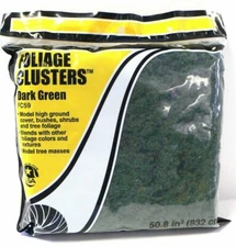 Woodland Scenics ~ New 2025 ~ Foliage Clusters ~ Dark Green ~ Large Bag ~ FC59
