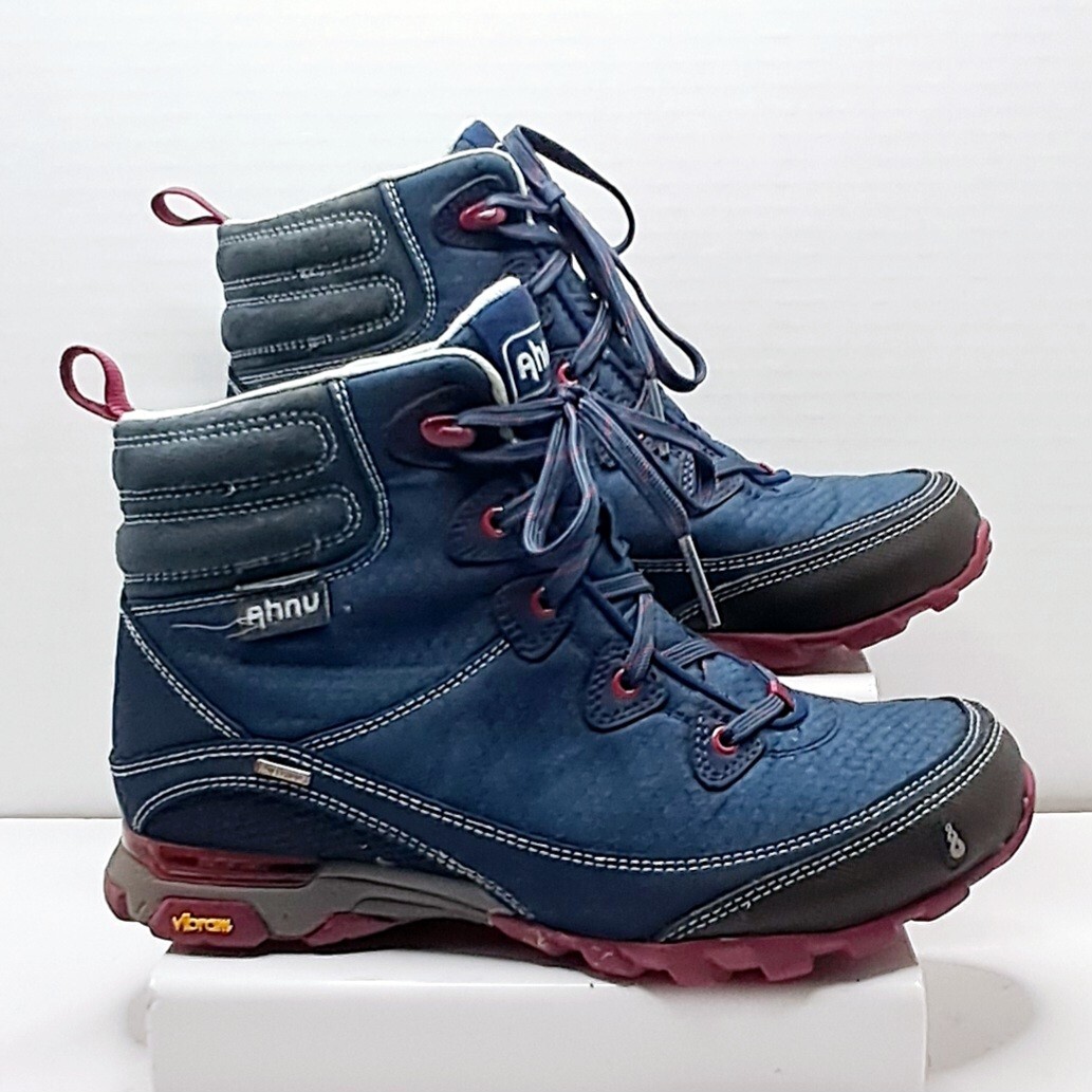 Ahnu Blue, Gray Garnet Red Sugarpine Hiking Boots Women US UK