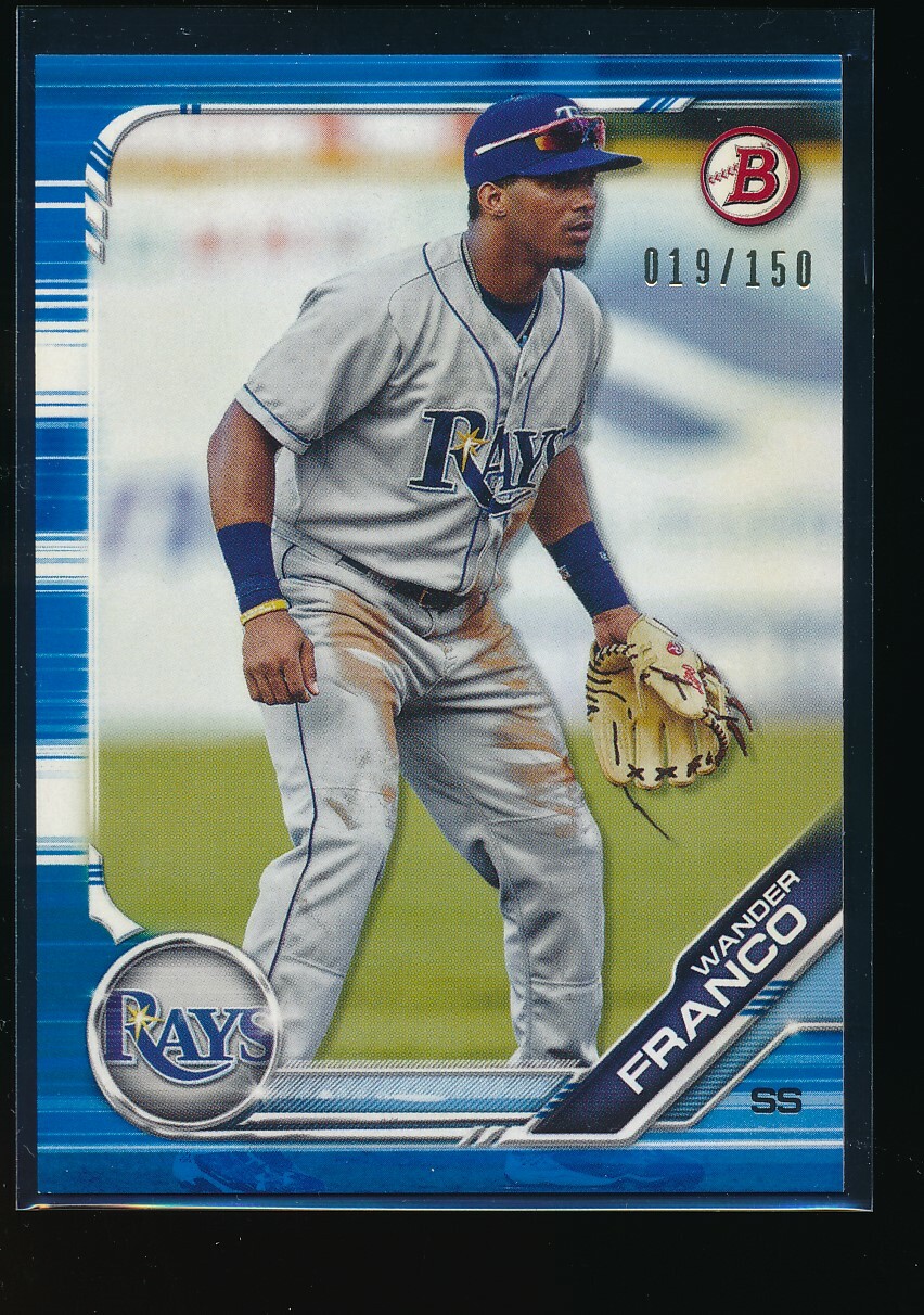 Lot Of 4 Wander Franco Rookie Cards - 2019 Bowman Draft, Tampa Bay Rays RC